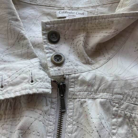Coldwater Creek Womens‎ Jacket Beige Embroidered Lightweight Full Zip Size 22 - Picture 11 of 15